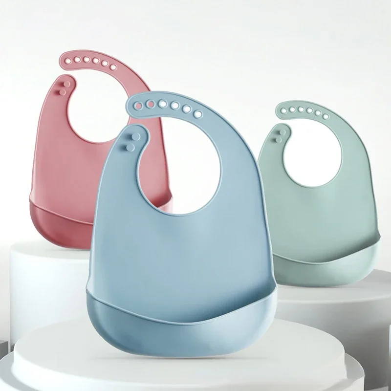 Waterproof Baby Bibs Silicone - 1-3 Stuks Baby Slabbetje Verstelbare Waterdichte