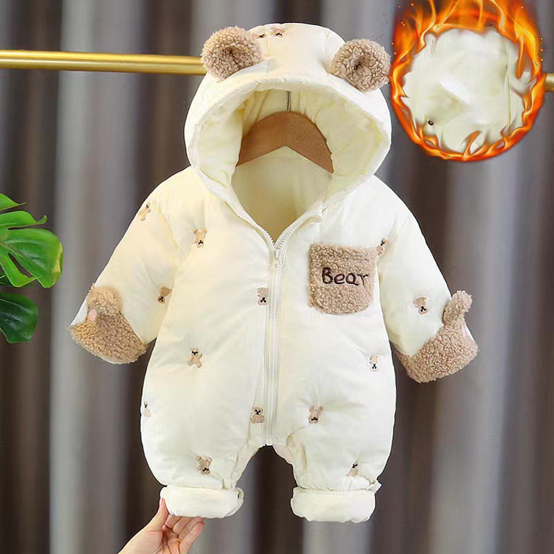 Cotton Baby Onesies Zipper - Winter pasgeboren baby romper dikker katoenen