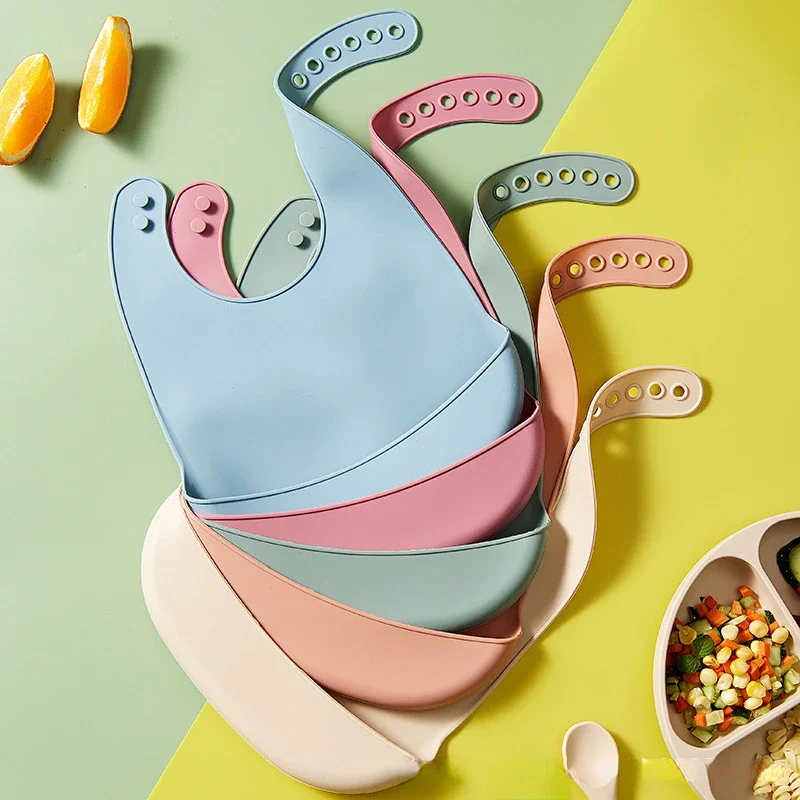 Waterproof Baby Bibs Silicone - 1/2 Stuks Baby Slabbetje Verstelbare Waterdichte