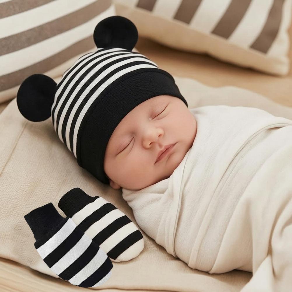 Infant Beanie Hat With Ears - Baby Kraswantjes Booties Pasgeboren Baby Hoed