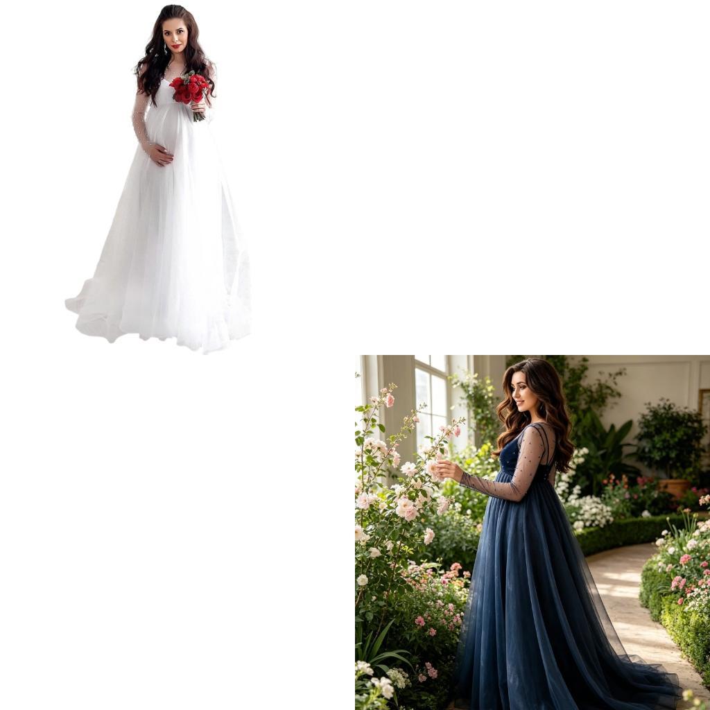 Maternity Wear - XXFE Stijlvolle zwangerschapsjurk met mesh-inzet zacht