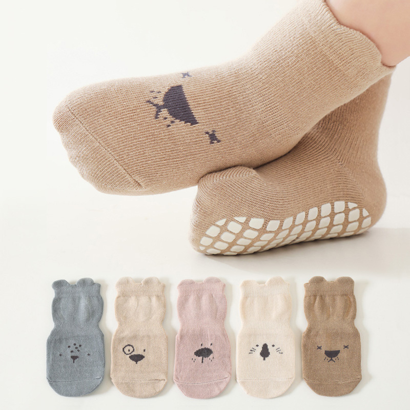Unisex Baby Socks Non Slip - 3/5 paar baby schattig dierenpatroon antislip