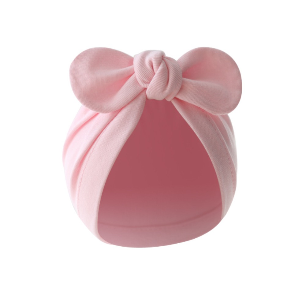 Infant Beanie Hat With Ears - Leuke bloem knoop hoed katoen zacht