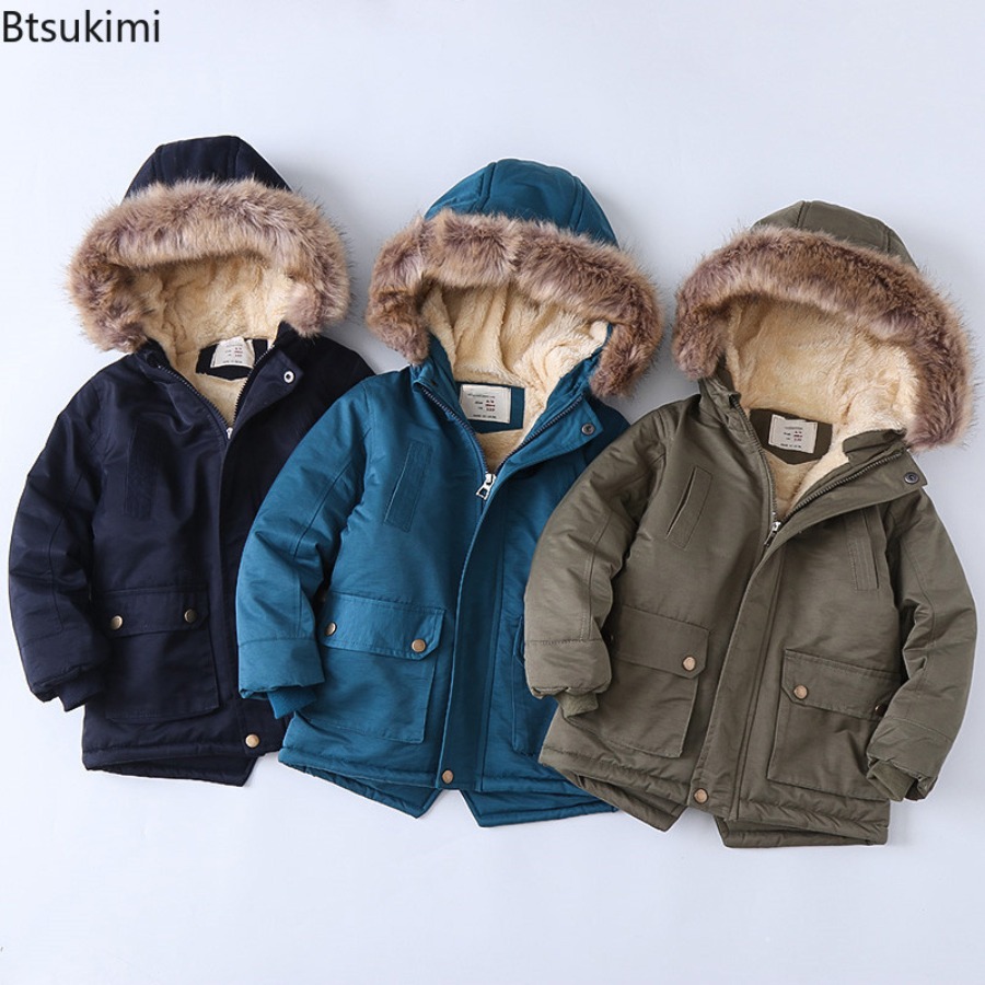 Toddler Boy Winter Fleece Jacket - Kinderjassen met fleecevoering Verdikte jongensmeisjes Katoenen
