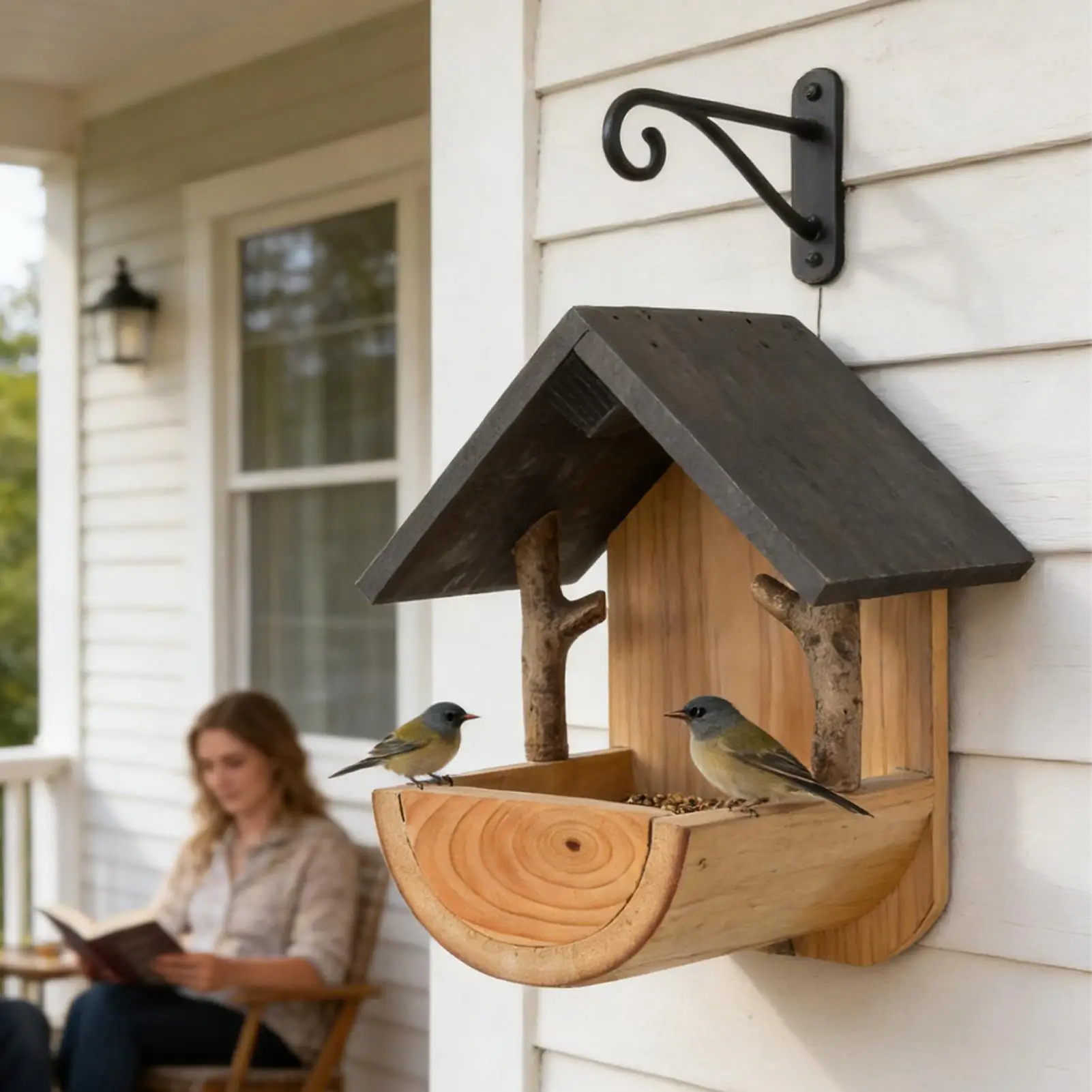 Wandmontage houten vogelvoeder - Feeding recensie en prijs