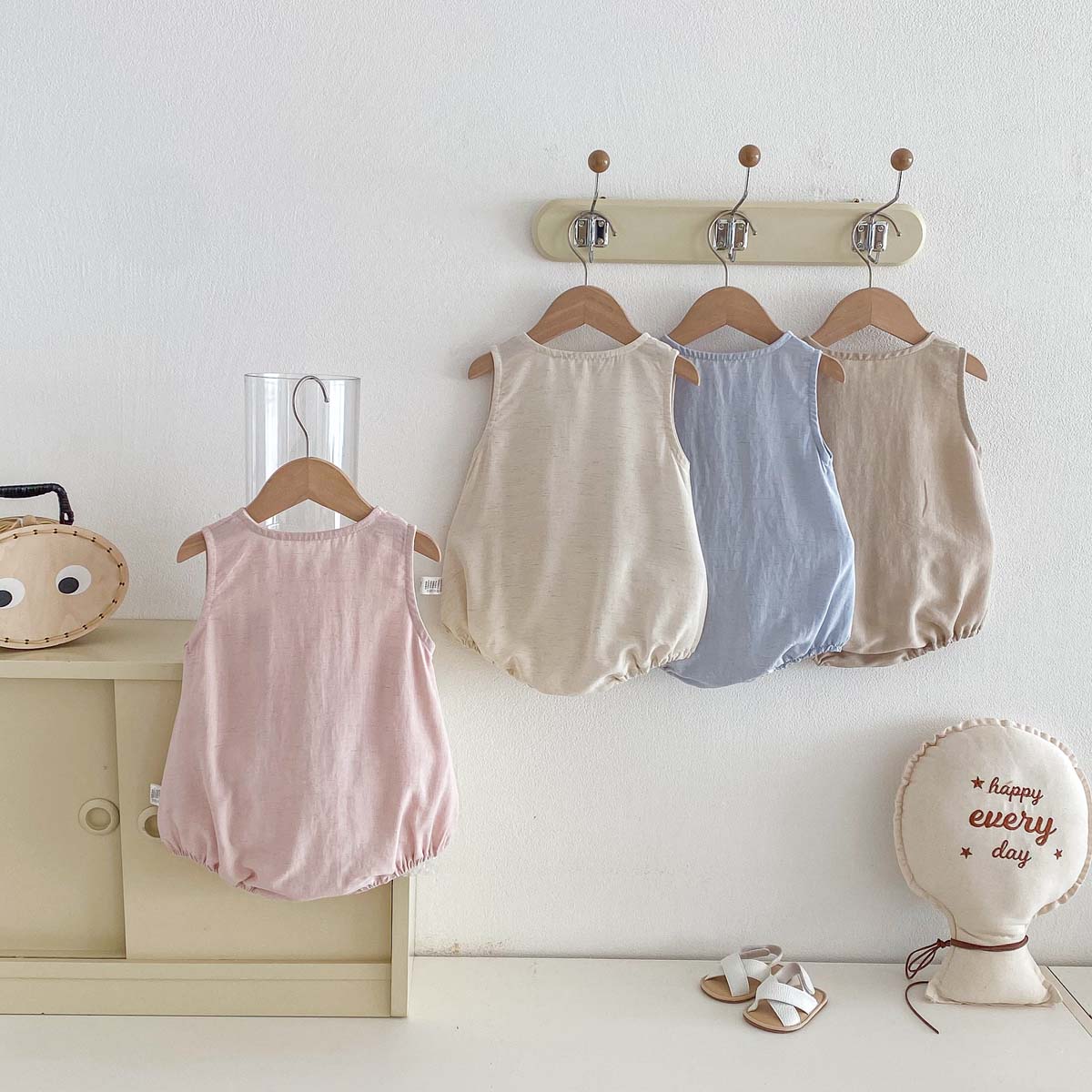 Baby Summer Bear dunne mouwloz - Baby Summer Linen Sleeveless Jumpsuit recensie en prijs