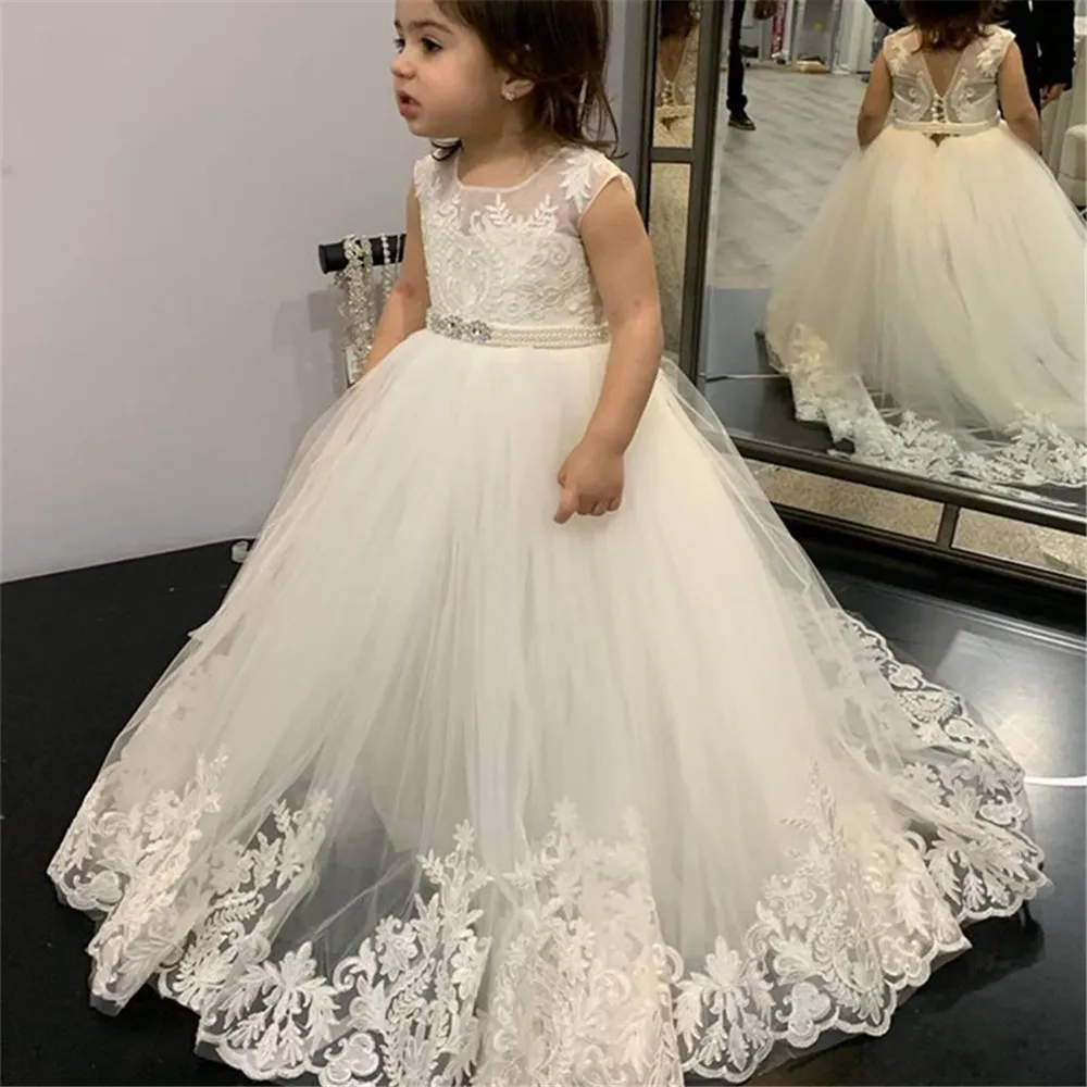Bloemenmeisjesjurken Kant Eers - Toddler Girl Tulle Party Dress recensie en prijs